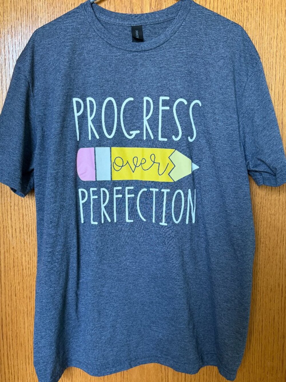 Teacher Graphic Tee Charcoal Gray Gildan Softstyle Large